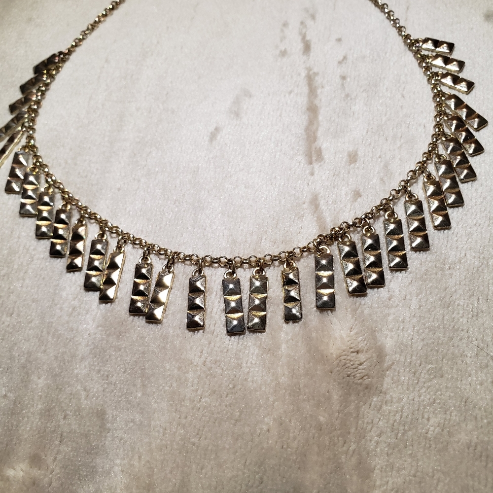The Limited 20" studded fringe necklace